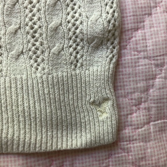 Ivory American Eagle Pointelle Knit Sweater - Picture 5 of 6
